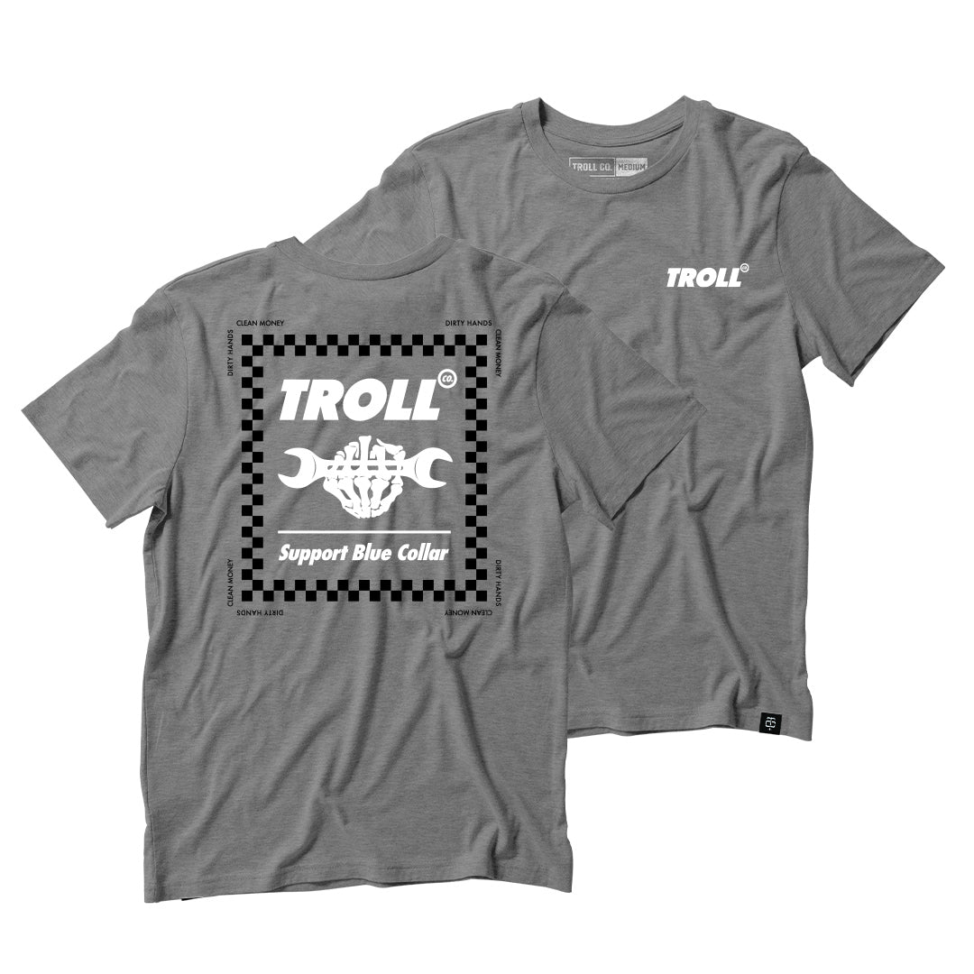 Troll Co. Checked Tee in Graphite