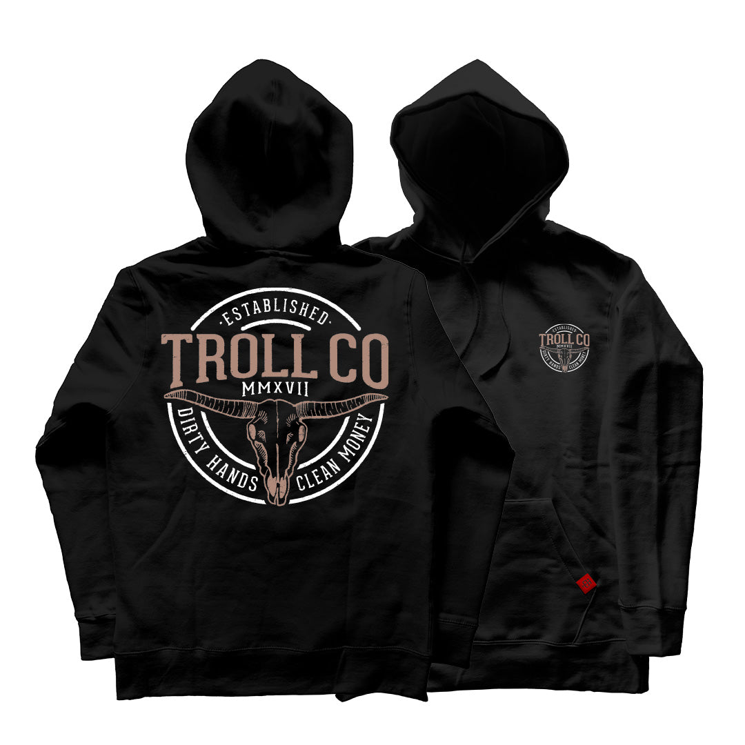 Troll Co Longhorn hoodie in black