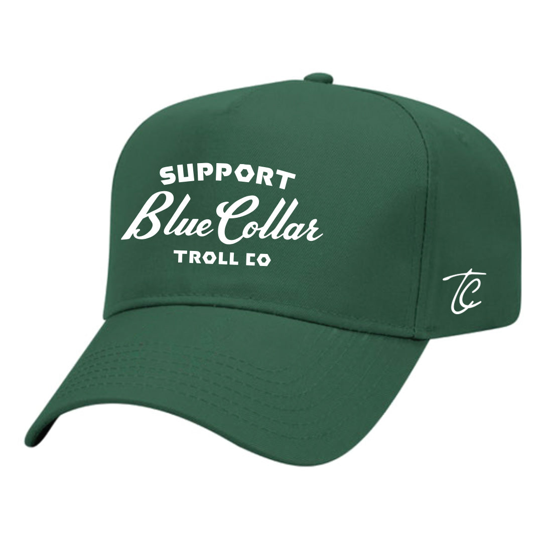 Troll Co. Legacy SBC Curved Brim Snapback Hat in Dark Green