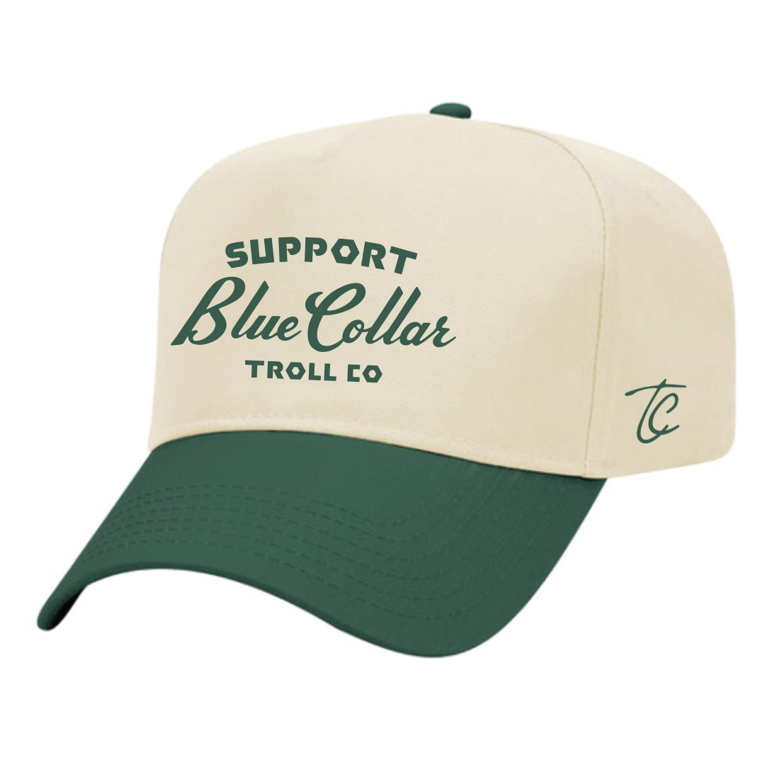Troll Co. Legacy SBC Curved Brim Snapback Hat in Natural Green