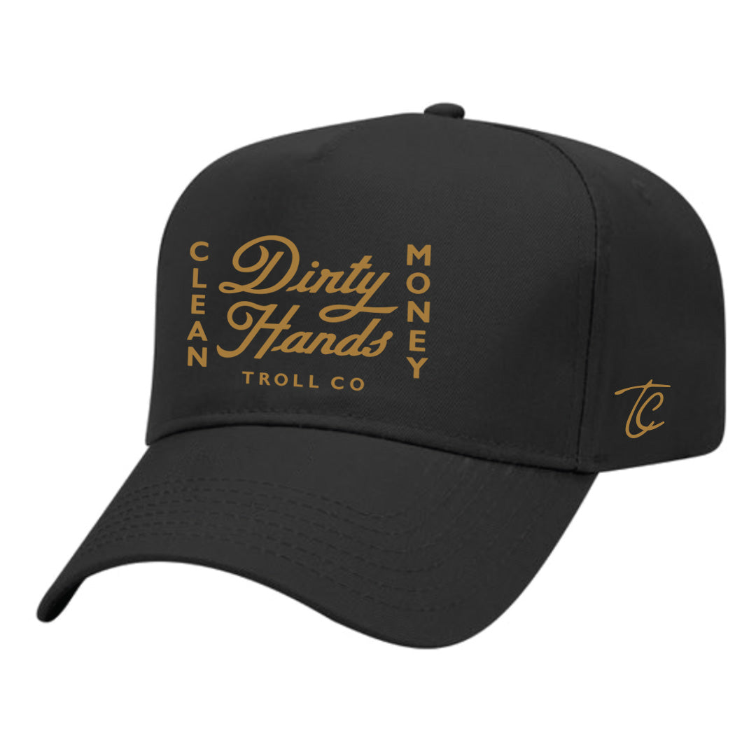 Troll Co. Legacy DHCM Curved Brim Snapback Hat in Black