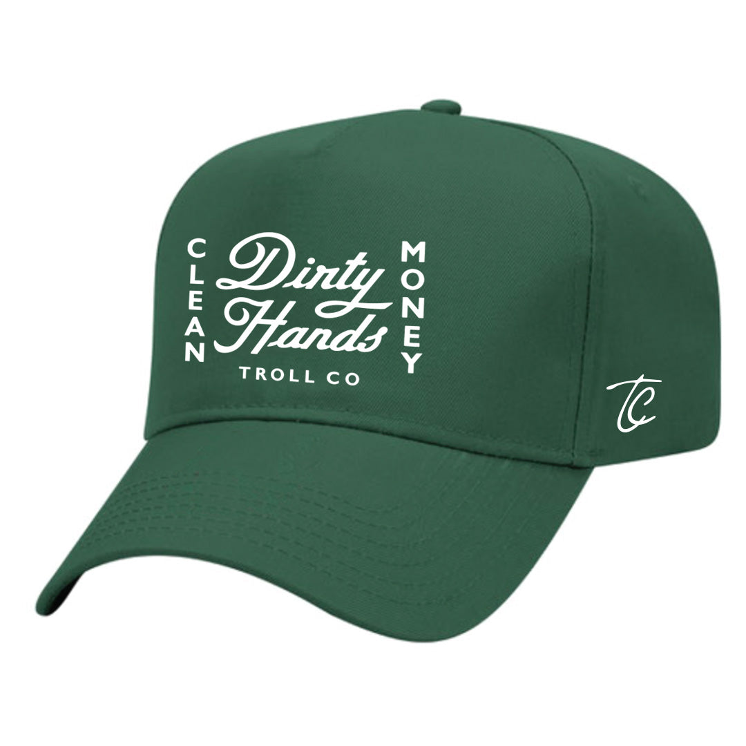 Troll Co. Legacy DHCM Curved Brim Snapback Hat in Dark Green