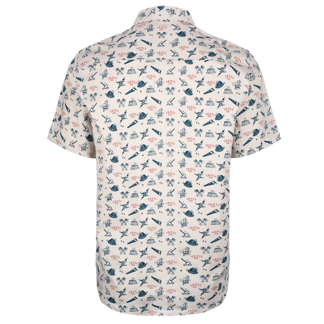 Poplin & Co. Fish Print Button Up Shirt