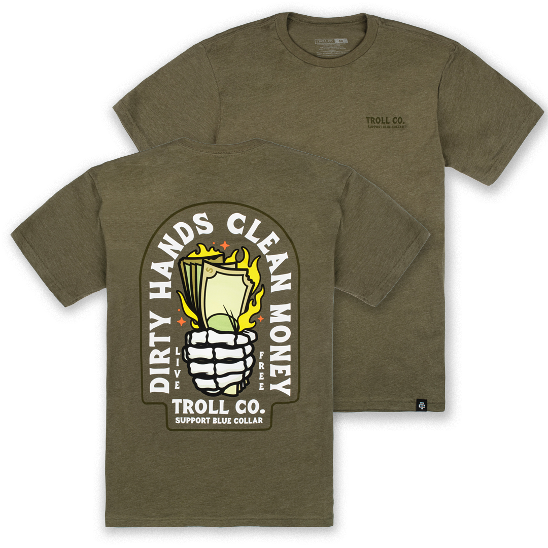 Green Back Tee in Military Green