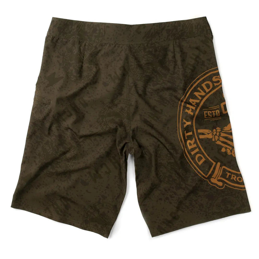 Men's DHCM Haggler Boardshort | Color: Military Green / Orange