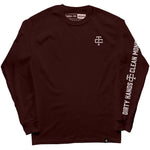 Men's DHCM Grit Long Sleeve Tee | Color: Maroon