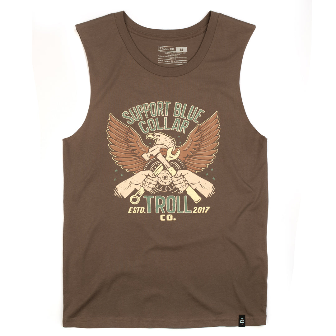 The Majestic tank top with the slogan Support Blue Collar