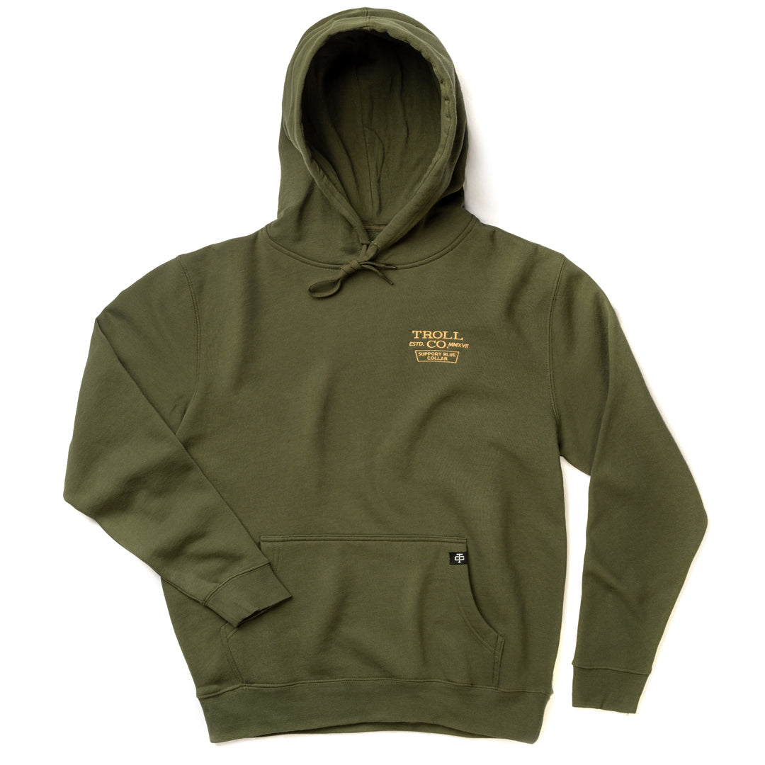 Range hoodie in military green
