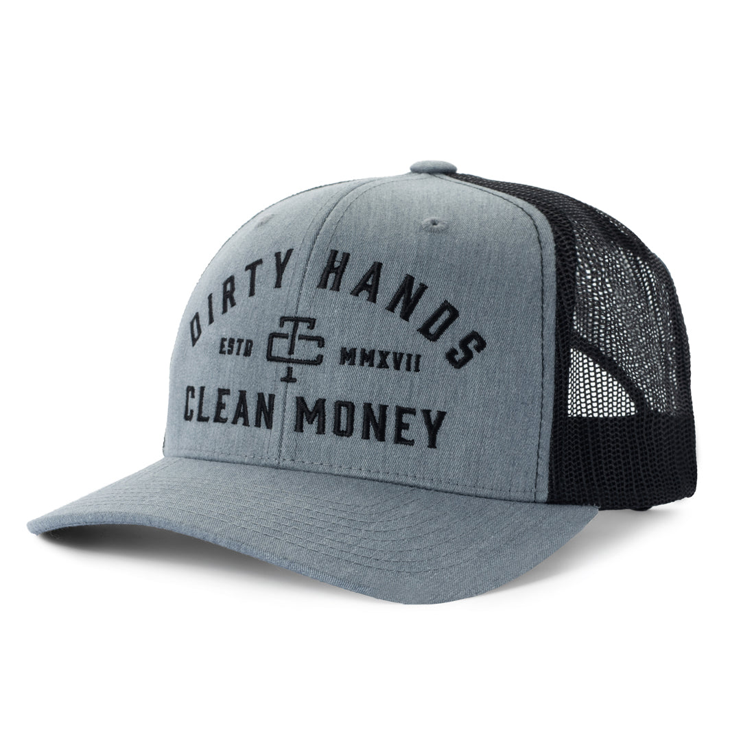 Troll Co. Dirty Hands Clean Money hat in heather black