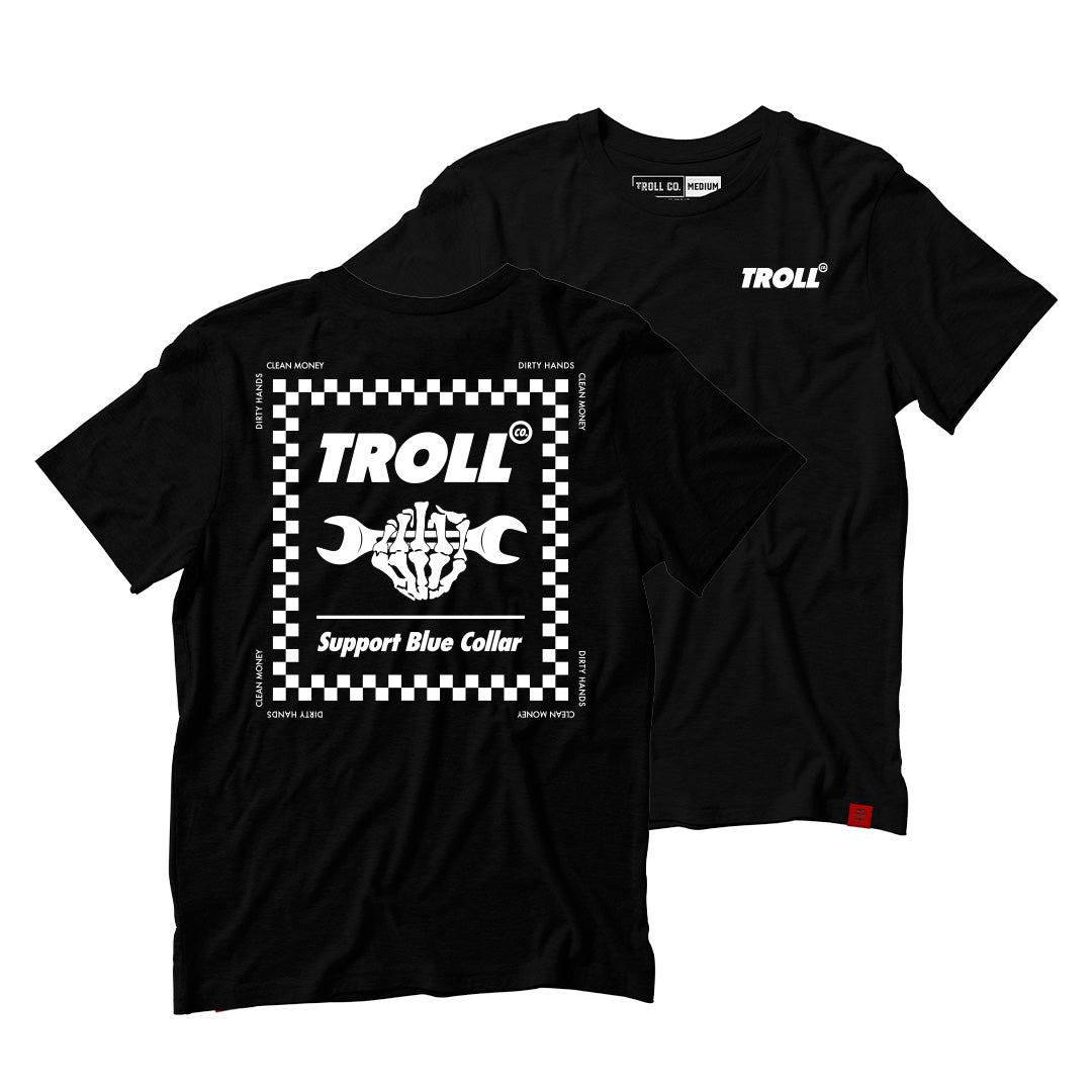 Troll Co. Checked Tee in Black