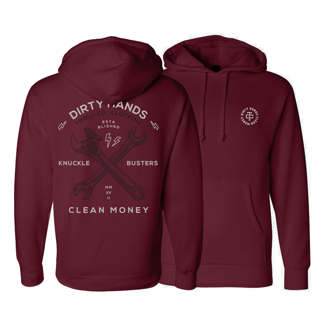 Troll Co. Twisting Wrenches Hoodie in Maroon