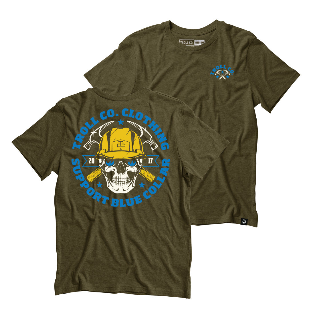 Troll Co. Construction Tee in Military Green