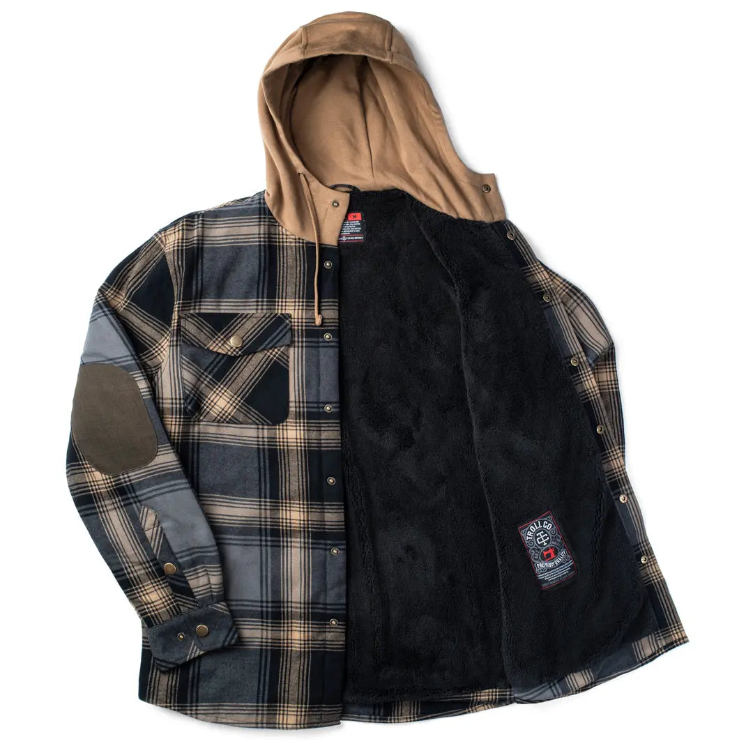 Crosstown Flannel Jacket in Black and Tobacco