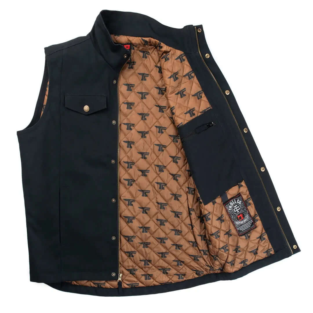 Men's Toro Insulated Canvas Vest | Color: Black / Saddle