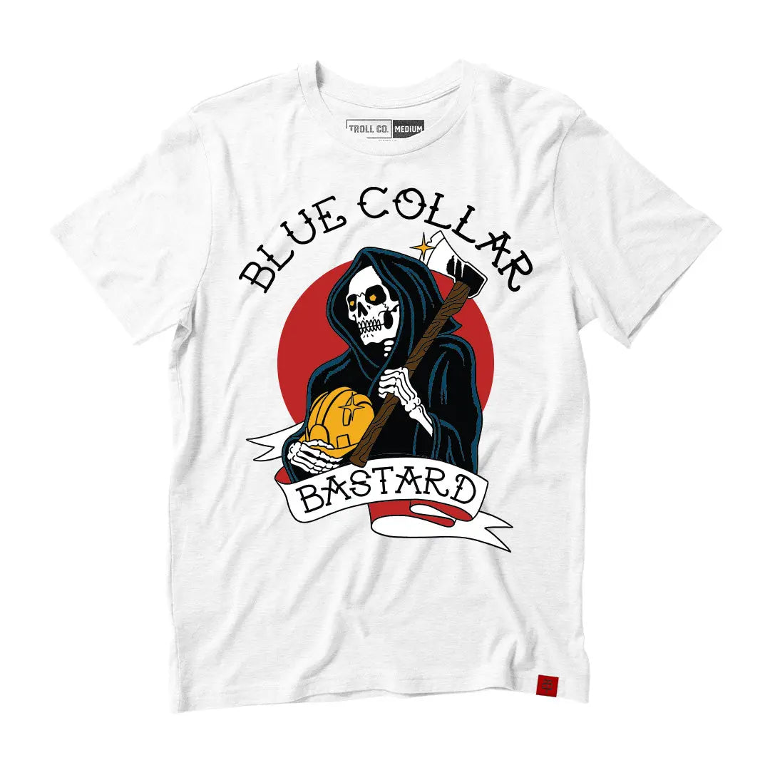 Troll Co. Blue Collar Bastard 2.0 Tee in White