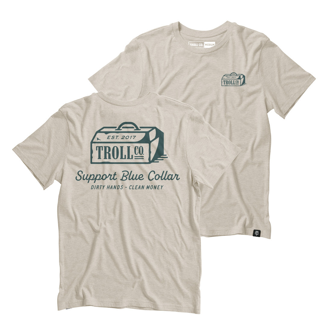Troll Co Unboxed Support Tee in Sand