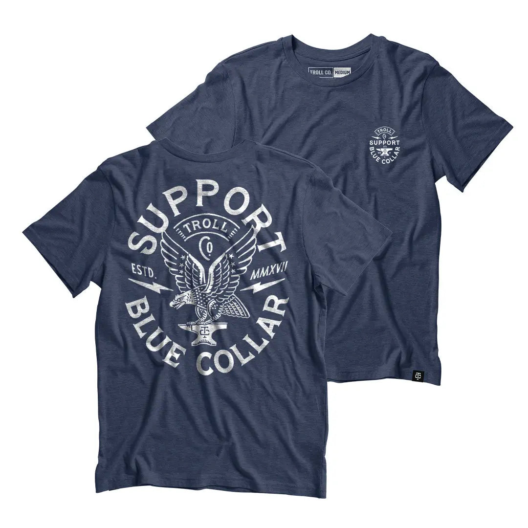 Winged Support Tee in Navy