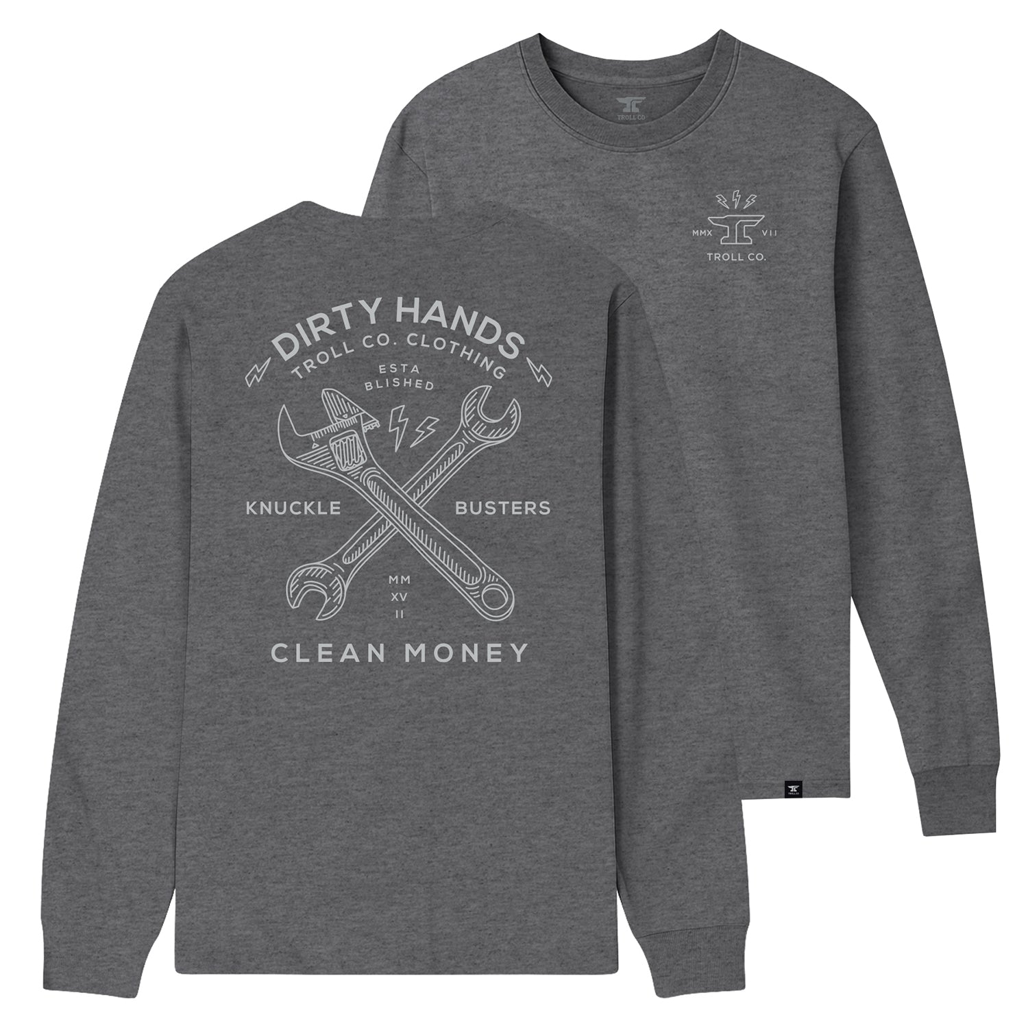 Men's DHCM Twisting Wrenches Long Sleeve | Color: Charcoal Heather