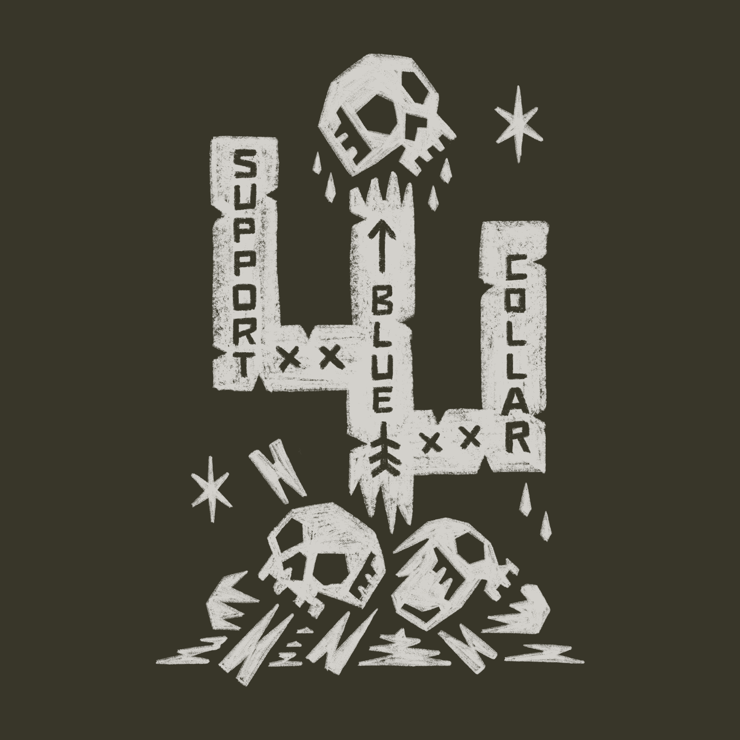 Men's SBC Cactus T-Shirt | Color: Military Green