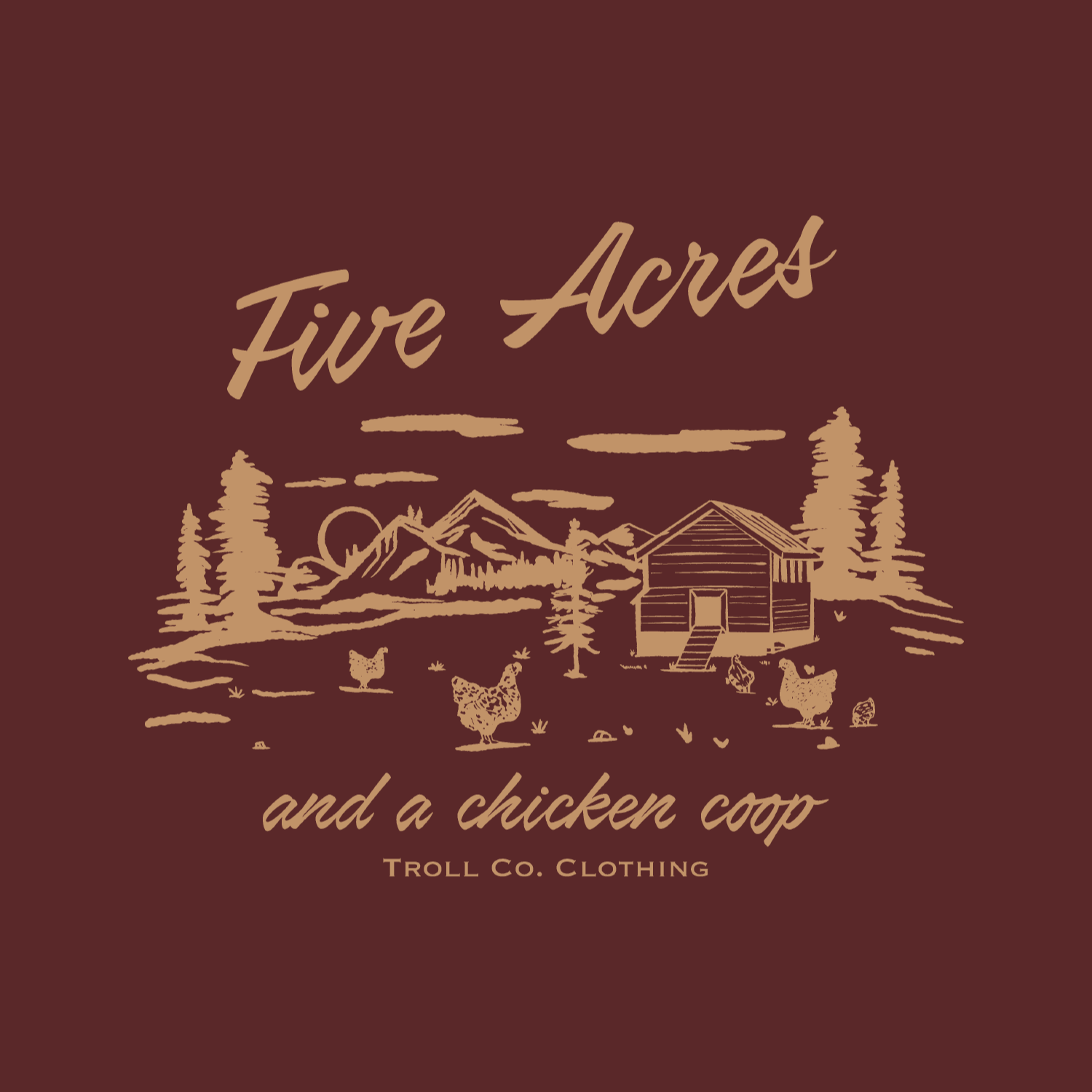 Women's Five Acres T-Shirt | Color: Port