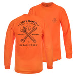 Men's DHCM Twisting Wrenches Long Sleeve | Color: Bright Orange
