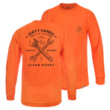 Men's DHCM Twisting Wrenches Long Sleeve | Color: Bright Orange