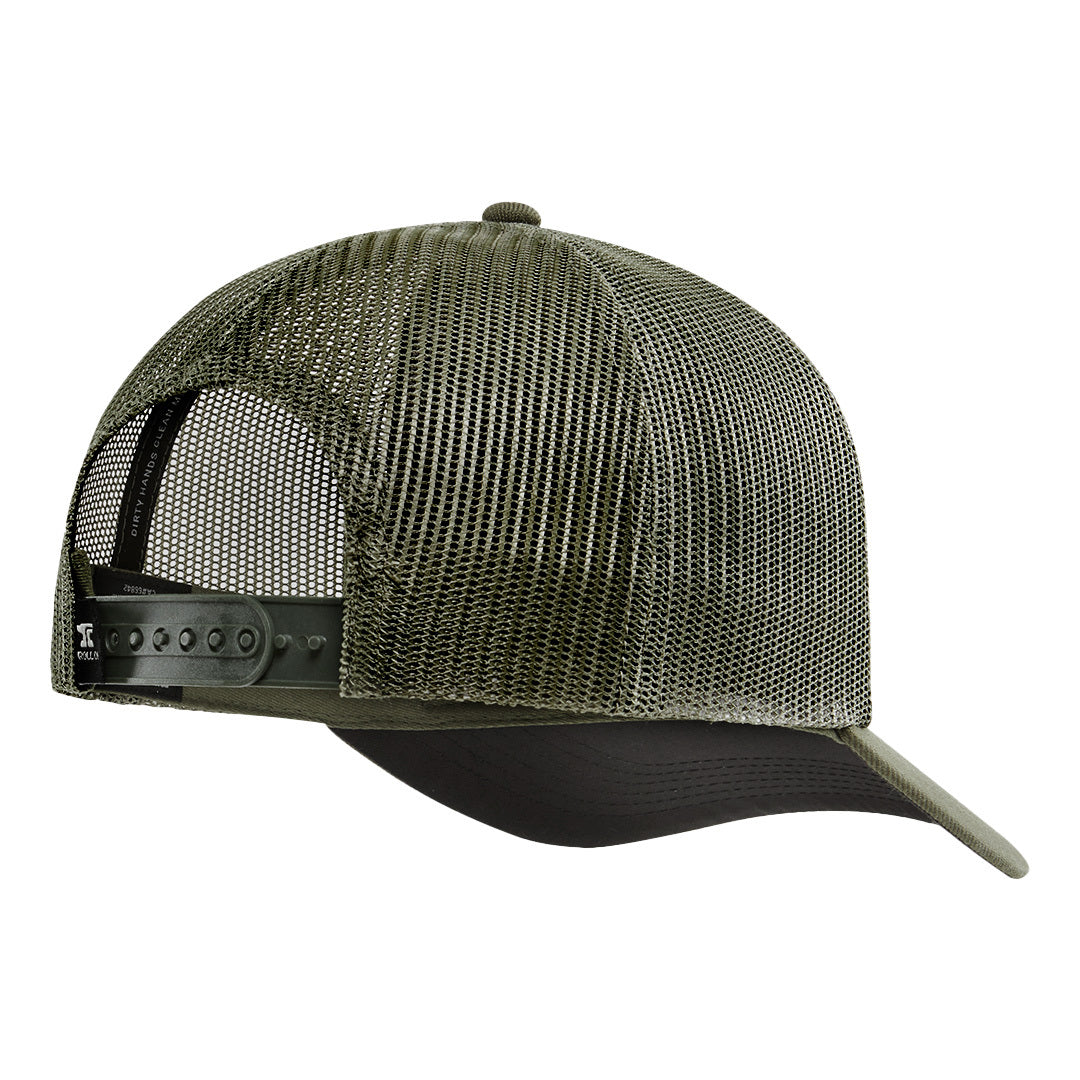 DHCM Classic Curved Brim Trucker Hat | Color: Military Green