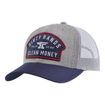 DHCM Patch Curved Brim Trucker | Color: Gray Heather Navy