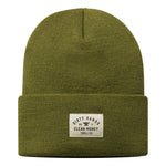 DHCM Woven Label Beanie | Color: Military Green