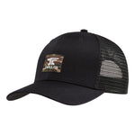 Anvil Woven Label Curved Brim Trucker Hat | Color: Black Camo