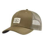 DHCM Woven Label Curved Brim Trucker Hat | Color: Military Green