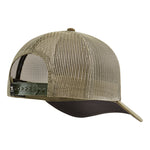 DHCM Woven Label Curved Brim Trucker Hat | Color: Military Green