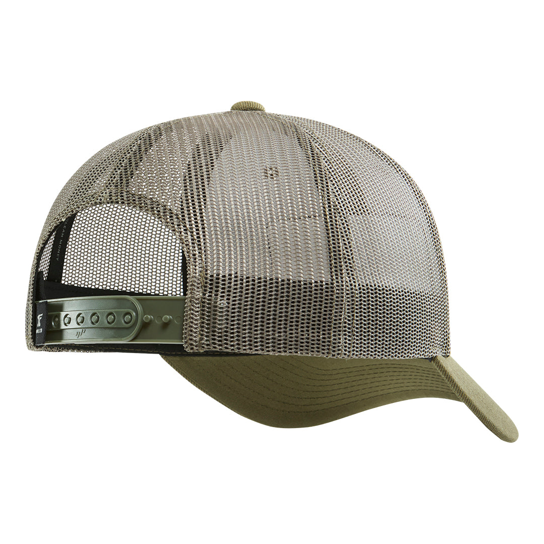 SBC Barricade Curved Brim Trucker Hat - Color: Military Green