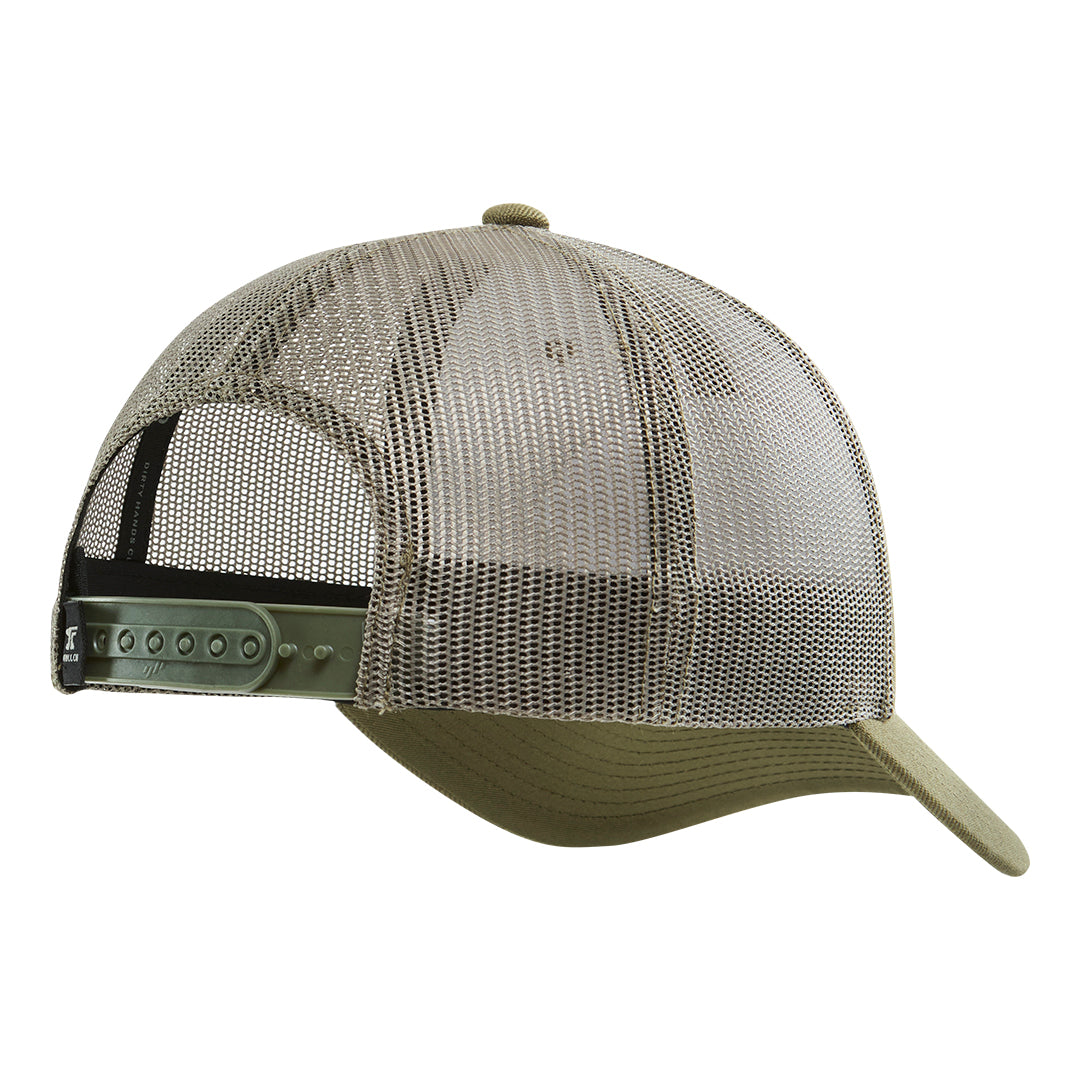 DHCM Patch Curved Brim Trucker - Color: Military Green