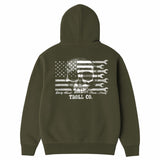 Men's Flagship Skull Hoodie - Color: Military Green