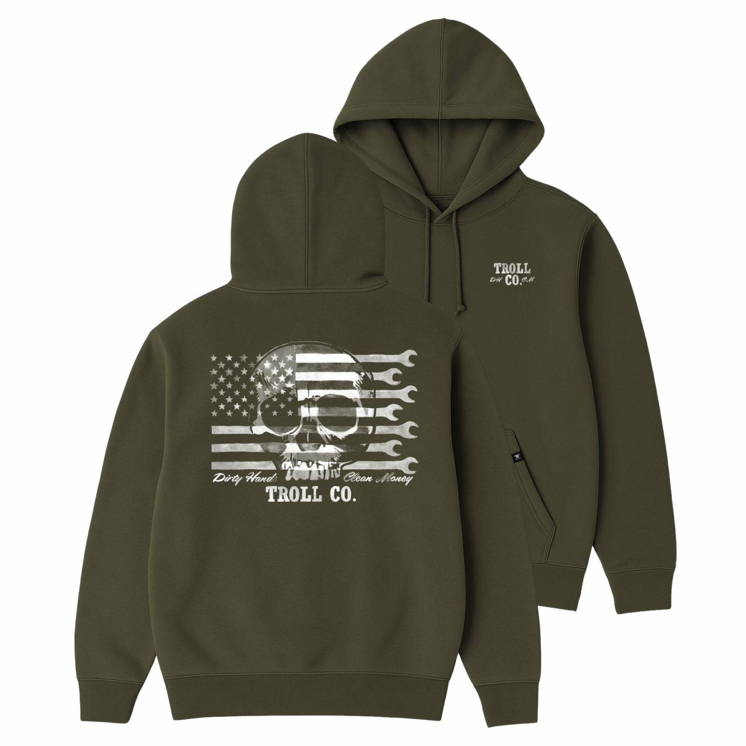 Men's Flagship Skull Hoodie - Color: Military Green