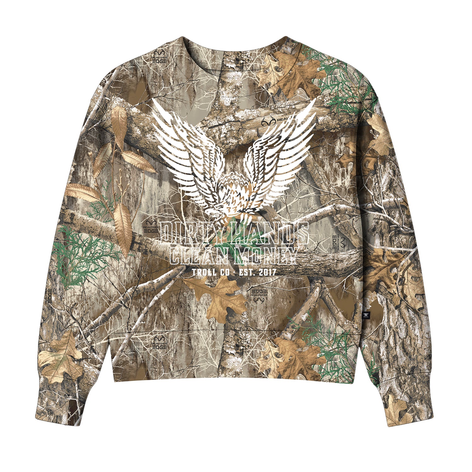 Women's DHCM Grounded RealTree Crewneck - Color: Edge