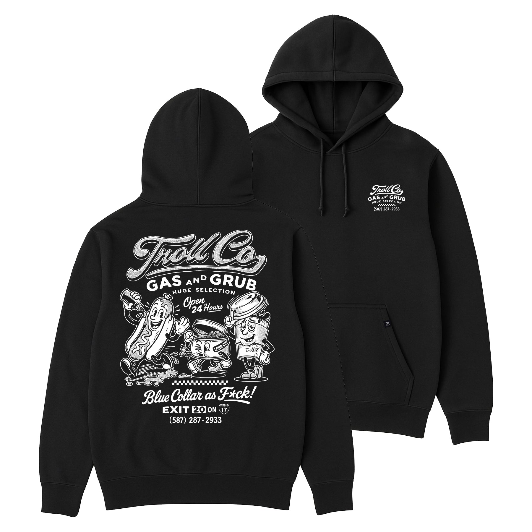 Men's Gas and Grub Hoodie | Color: Black