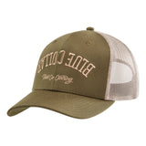 BC Bottoms Up Curved Brim Trucker Hat | Color: Moss Green Khaki
