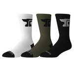 DHCM Forged Crew Sock Anvil 3 Pack | Color: Black/White/Military Green