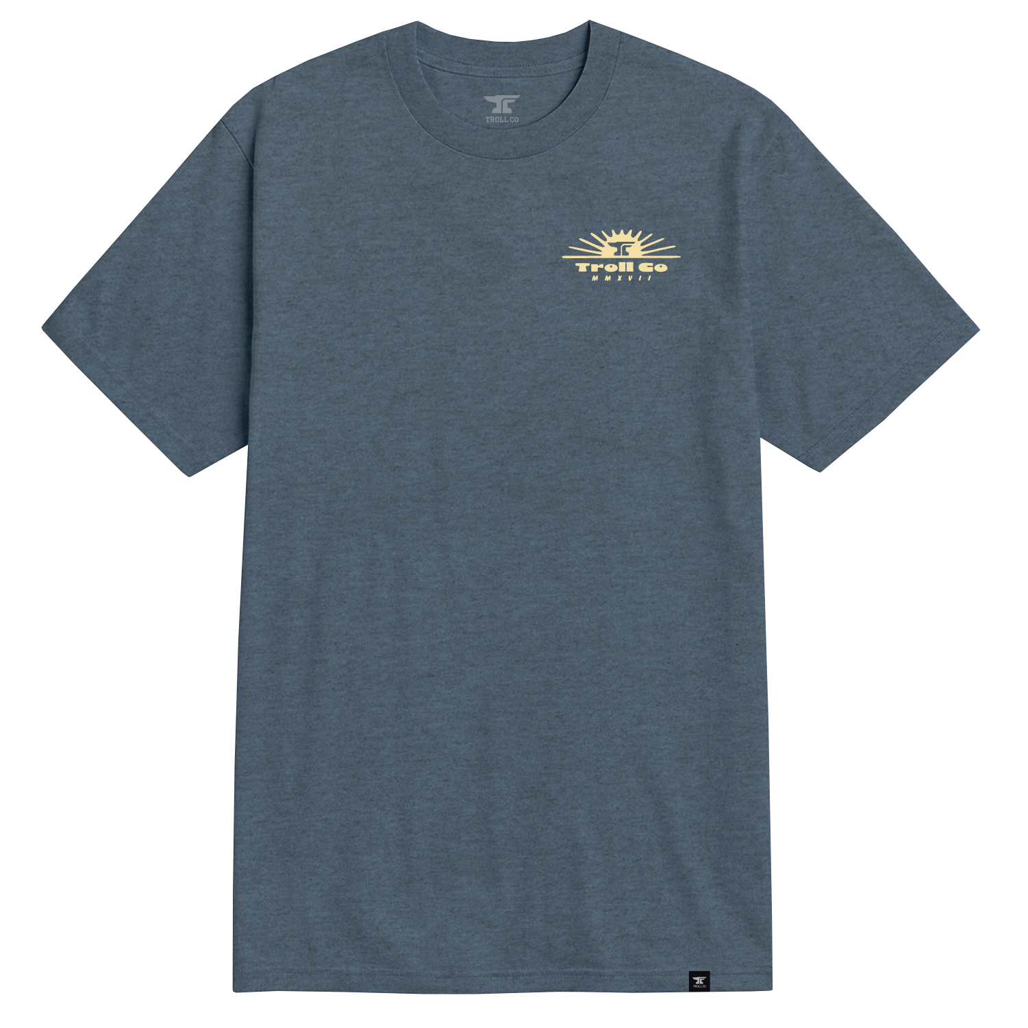 Men's Blue Collar Sun T-Shirt - Color: Slate Blue Heather