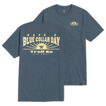 Men's Blue Collar Sun T-Shirt - Color: Slate Blue Heather