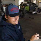 BC Bottoms Up Curved Brim Trucker Hat | Color: Steel Black
