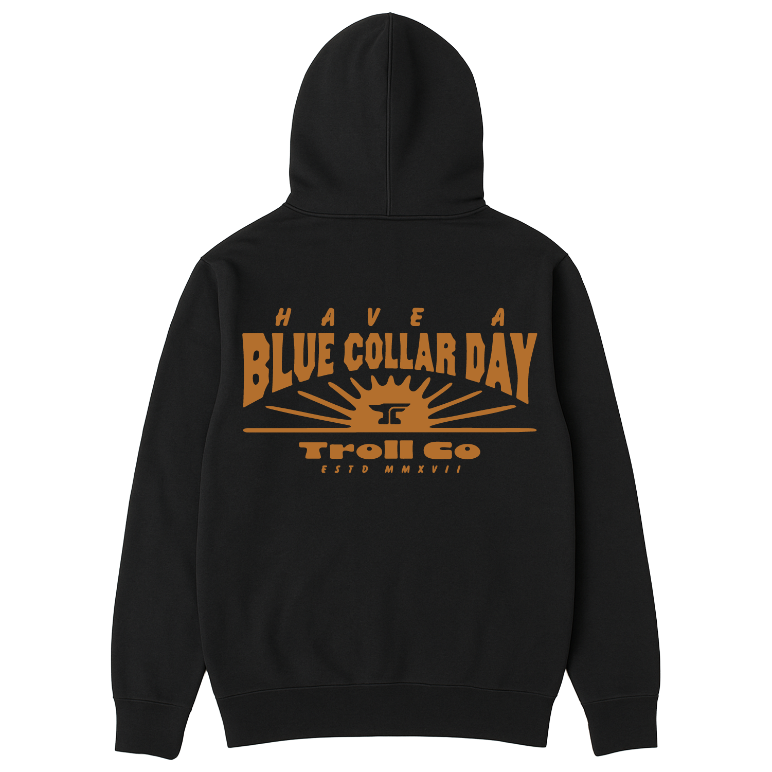 Men's Blue Collar Sun Hoodie - Color: Black