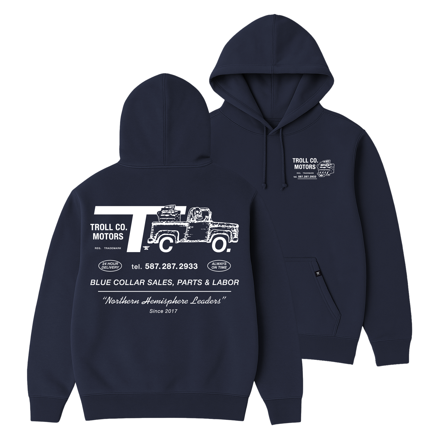Men's TCO Motors Hoodie - Color: Navy