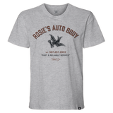 Women's Rosie's Auto Body T-Shirt - Color: Gray Heather