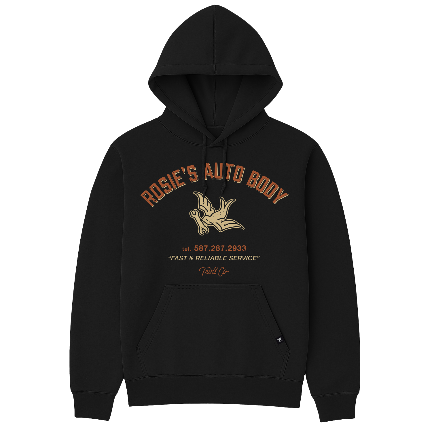 Women's Rosie's Auto Body Hoodie - Color: Black