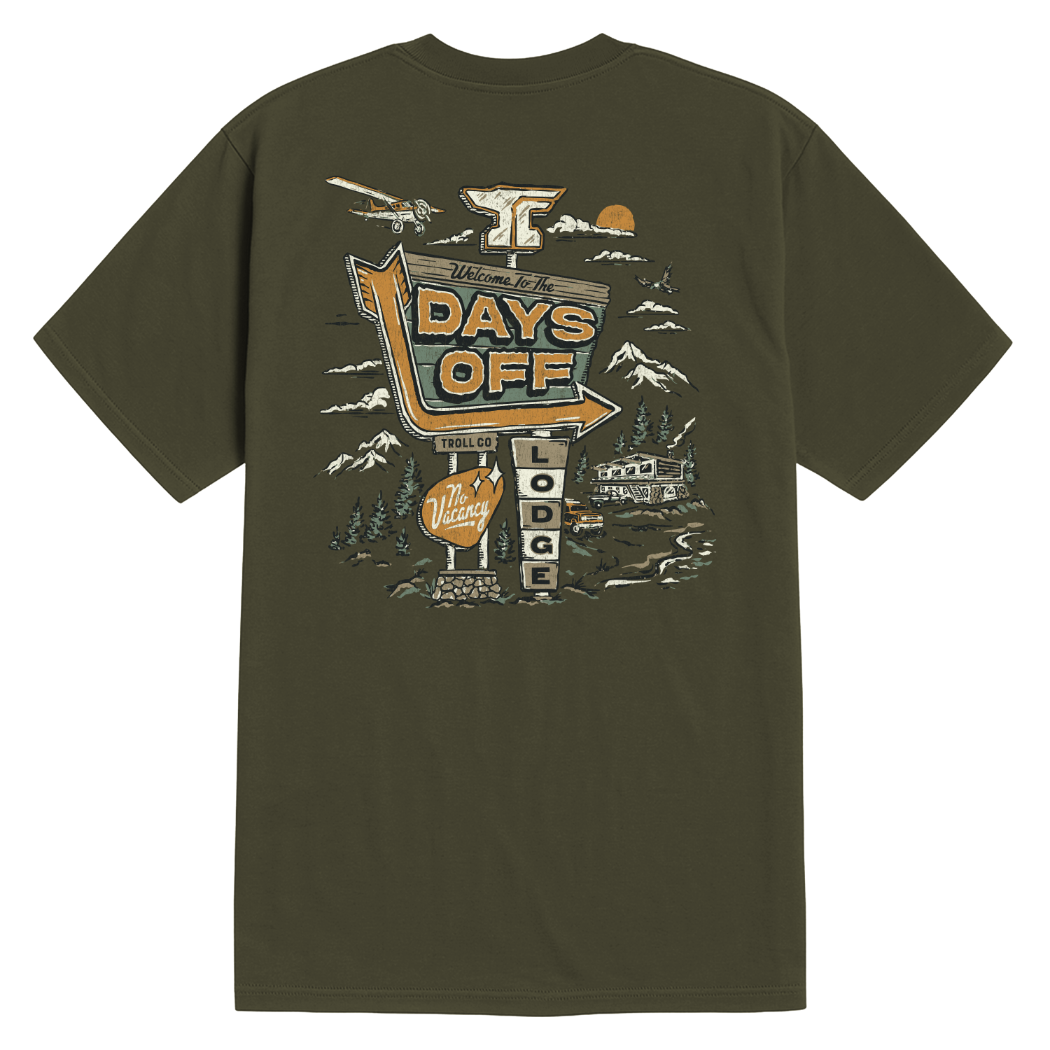 Men's Days Off Lodge T-Shirt | Color: Military Green