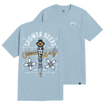 Men's Shower Beers T-Shirt - Color: Stonewash Denim