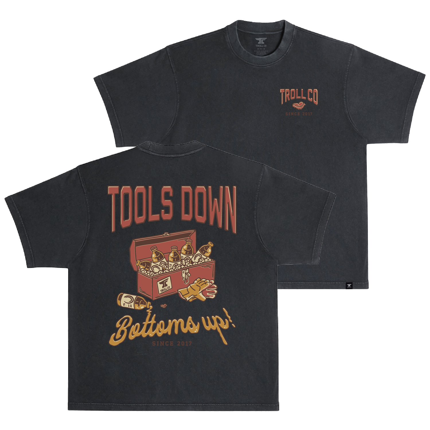 Men's Tools Down Heavyweight Pigment Dye T-Shirt - Color: Black